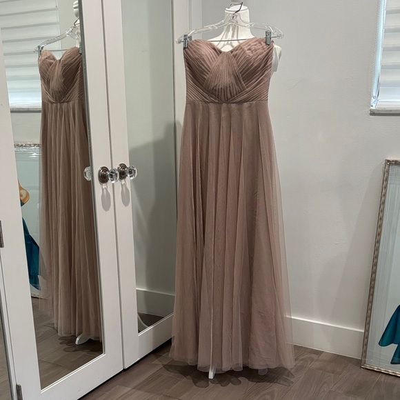 Strapless Tulle long gown Topaz color - Picture 1 of 8